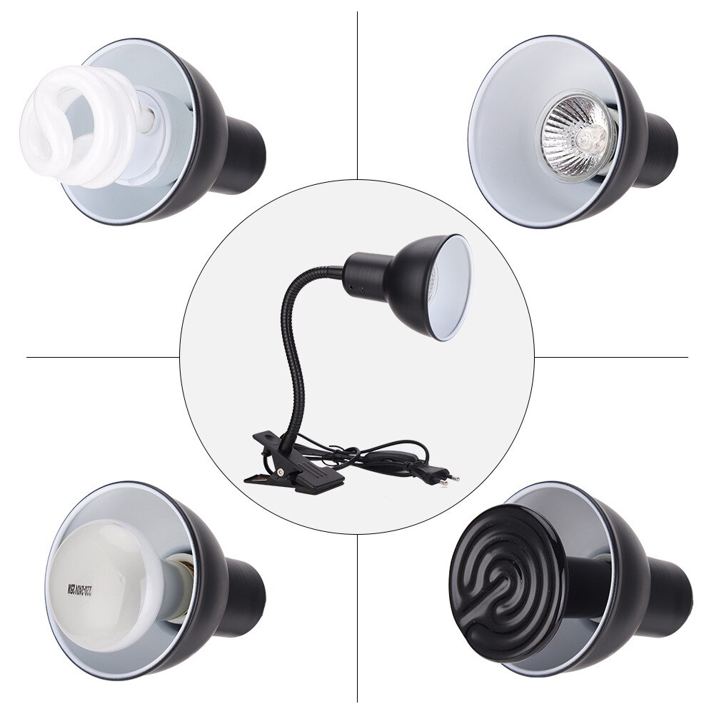 Reptile Tortoise Basks Back Heating Lamp Amphibians Lizard Temperature Control Multi-angle Adjustment UV Heat Preservation