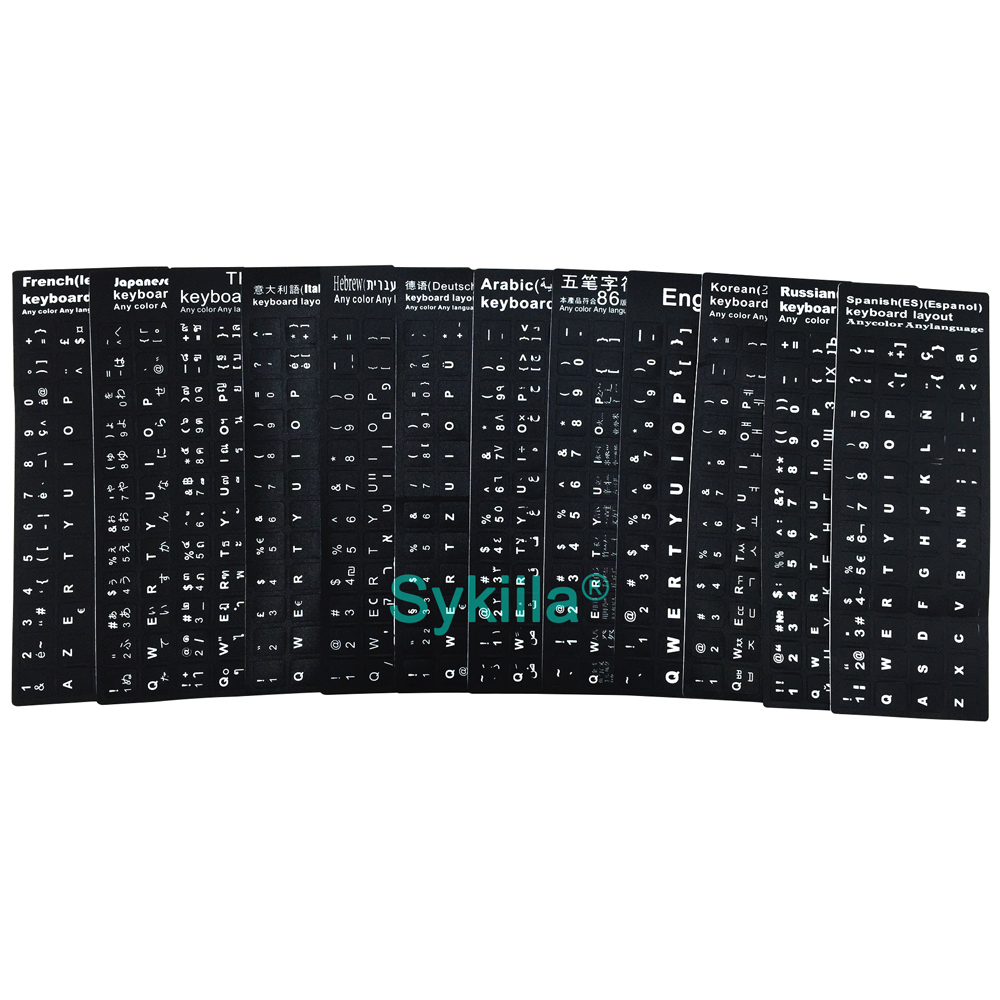 Keyboard Key Sticker for Laptop Letter Notebook Computer Decal Skin Spanish Russian Korean Arabic English Thai German Italian