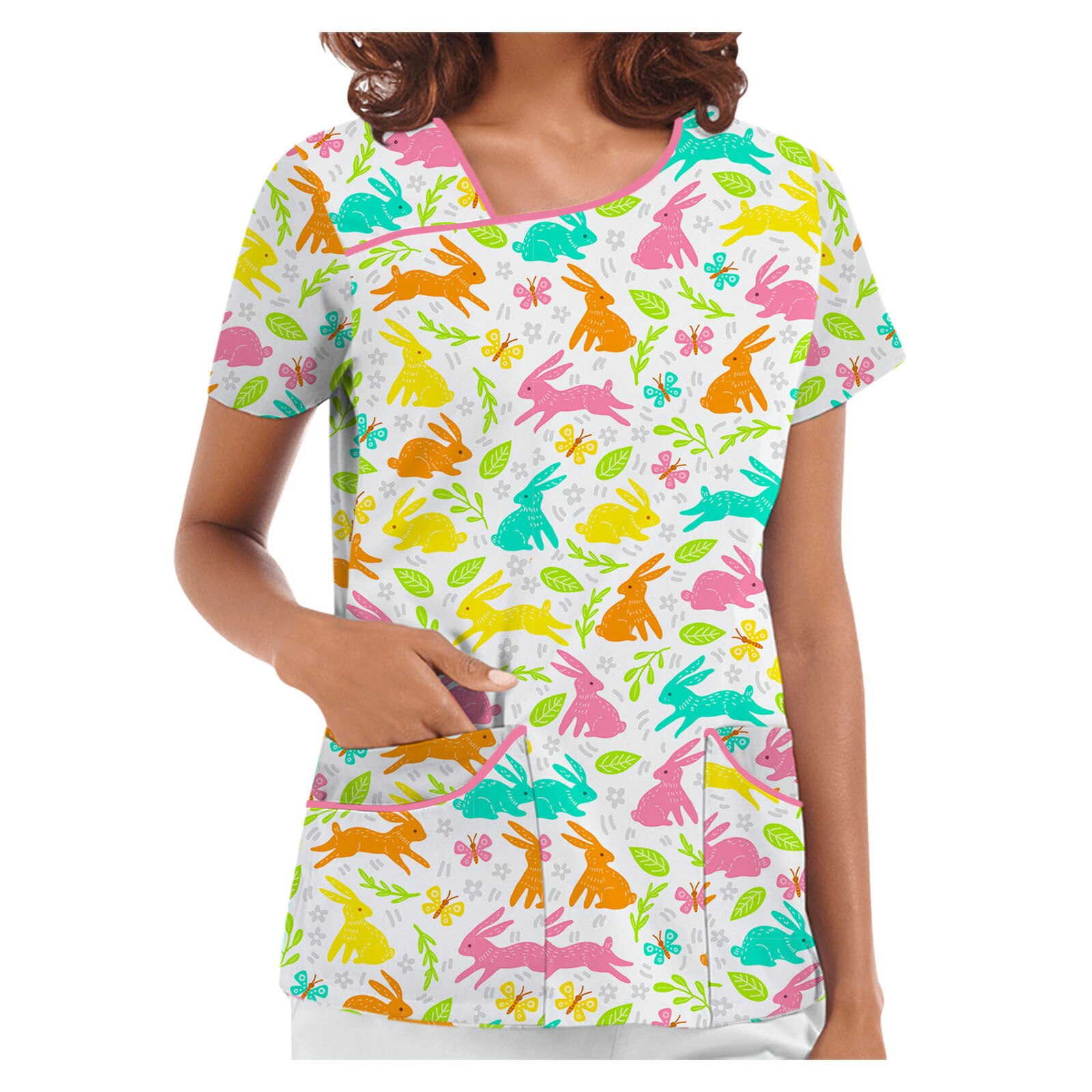 Nurse Uniform Women Floral Pattern Uniforme De Enfermera Tops Nursing Working Uniform T-shirts Clothes uniforme enfermera