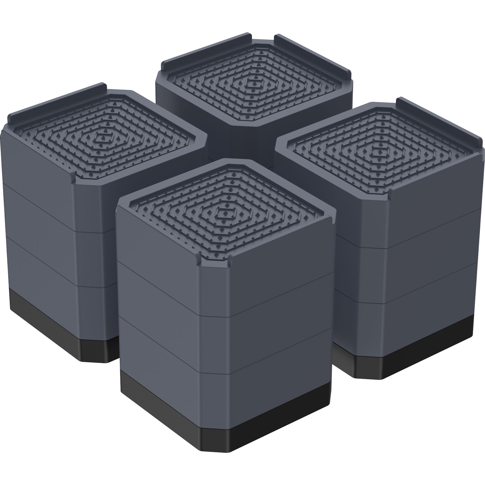 4 Inch Bed Risers 3-Layer Heavy-Duty Table Leg Extenders Detachable Adjustable Furniture Risers Square Heightening Foot Pad Feet: army green