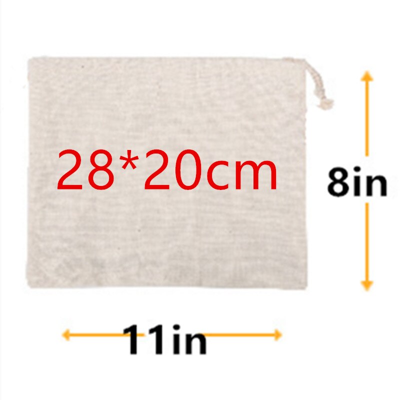 Bolsa de algodón reutilizable con cordón para la compra, bolsas de algodón para verduras/frutas/arroz/Pan, bolsas de viaje, 3 uds.: small