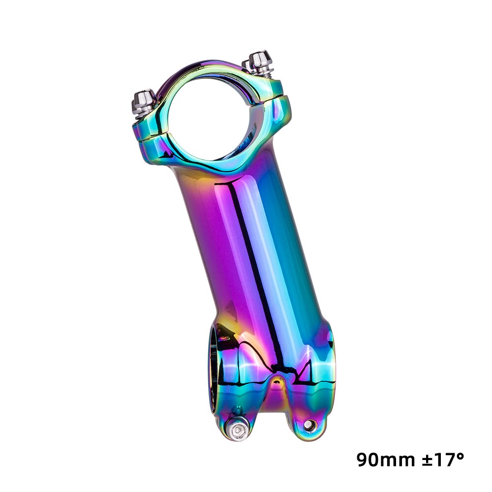 ZTTO Rainbow MTB Road Bike Oil Slick Stem 17 7 Degree 60 70 80 90mm High Strength Lightweight Fit 31.8mm Handlebar XC AM: 17degree 90 rainbow