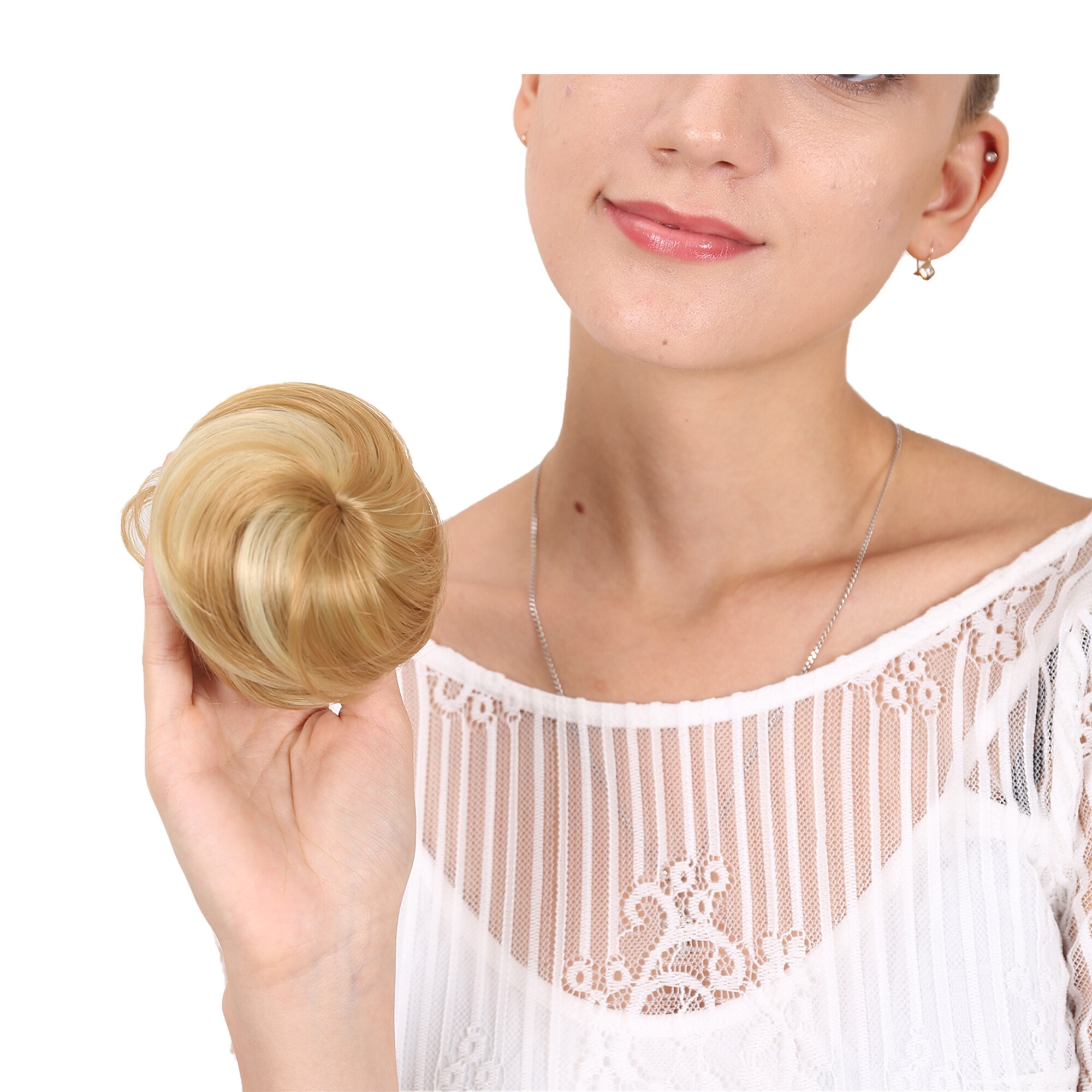MANWEI femmes beignet Chignon synthétique droite élastique élastique élastique cheveux Chignon perruque boule cheveux Chignons rouleau queue de cheval postiches