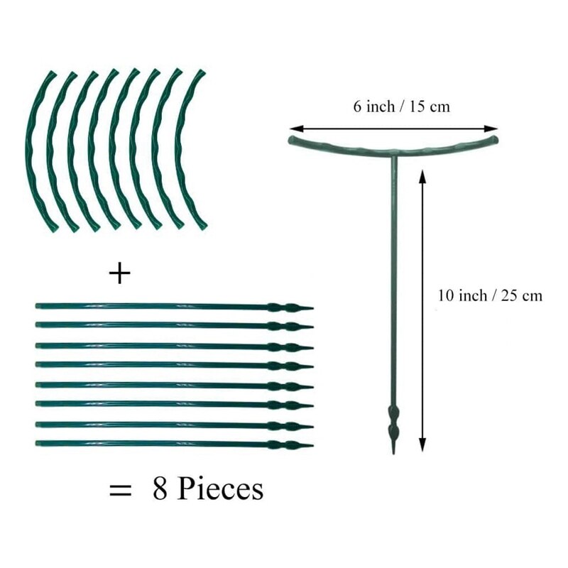 8 Stuks Plant Ondersteuning Plant Stakes Half Ronde Plant Ondersteuning Ring Plastic Plant Kooi Houder Bloempot Klimrek