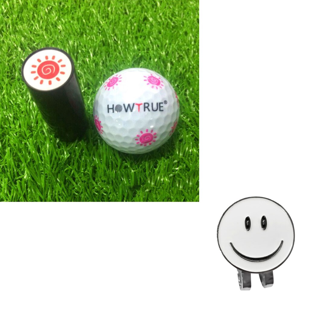 Face Golf Ball Marker with Magnetic Hat Clip Golf Ball Stamper Golfer Accessories for Club Giveaways Prize Keepsake