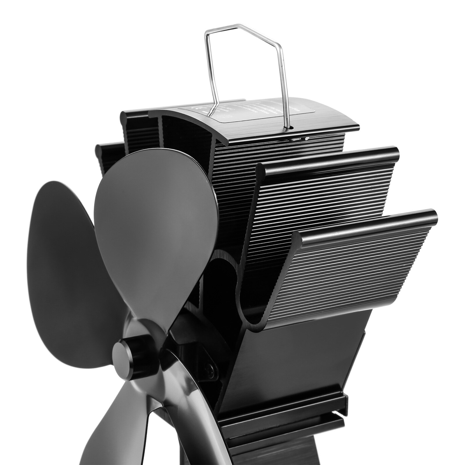 1set 4 Blades Heat Powered Stove Fan Thermometer Fireplace Fan tools Log Wood Burner Eco fan Quiet Home mini blower