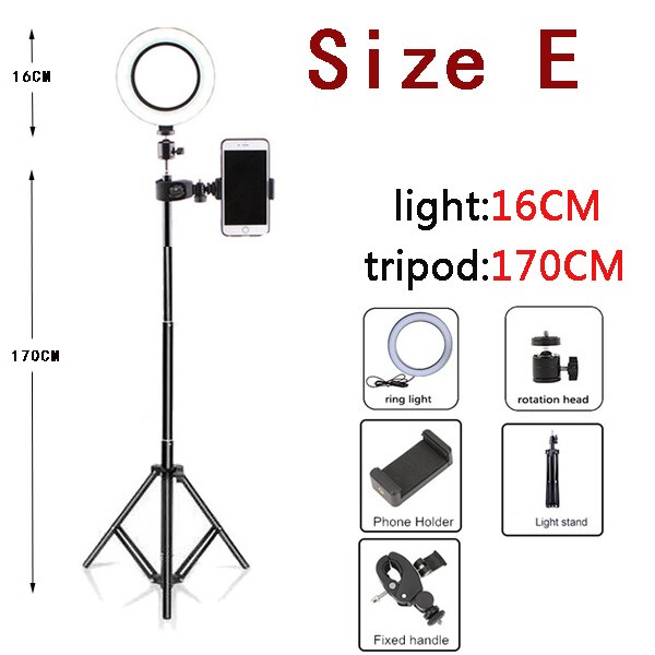 10 Inch Led Ring Licht mit Stativ Felge Ringlight Selfie Foto Runde Ring Lampe Rechts Licht für Smartphone Fotografie Schießen: E