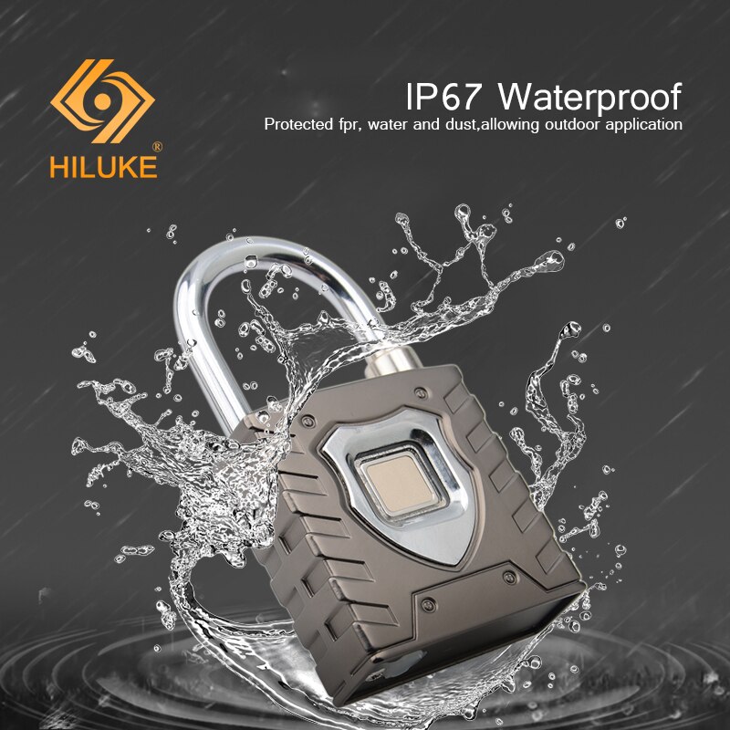 HILUKE security keyless USB rechargeable bluetooth warehouse door lock fingerprint smart padlock quick unlock Zinc alloy metal s