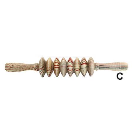 Yoga Meridian Rod Nine Fine Wheel Shaft Whole Body Massage Roller Pounded Waist Back Massage Neck Leg Wooden Massager: StyleC