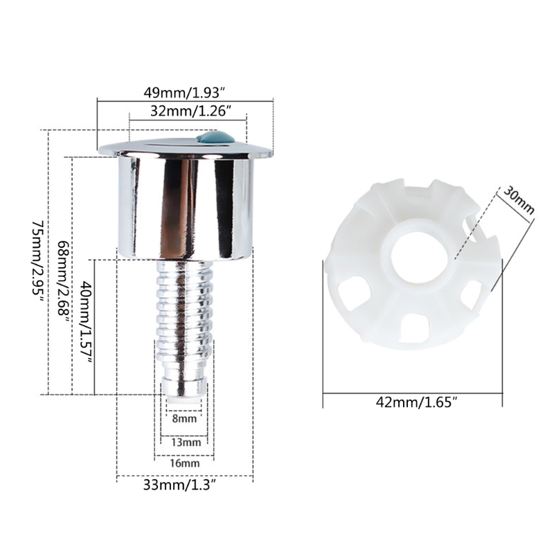 Toilet Tanks Button Toilet Flush Button Toilet Water Tanks Accessories Water Pressing Flush Button Toilet Push Button 87HA