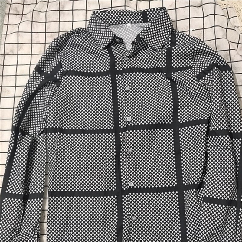 Vier Seizoenen Mannen Shirt Print Stand Kraag Katoen Linnen Gestreepte Lange Mouwen Losse Hawaiian Henry Shirt Hawaiian Shirt S-XXXL