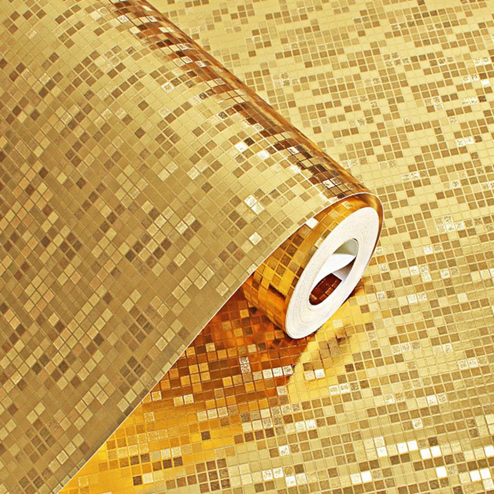 10m*53cm 3d vanntett glitter speil effekt mini mosaikk glitrende lys refleksjon gullfolie sølvfolie tapet ktv bar: måke