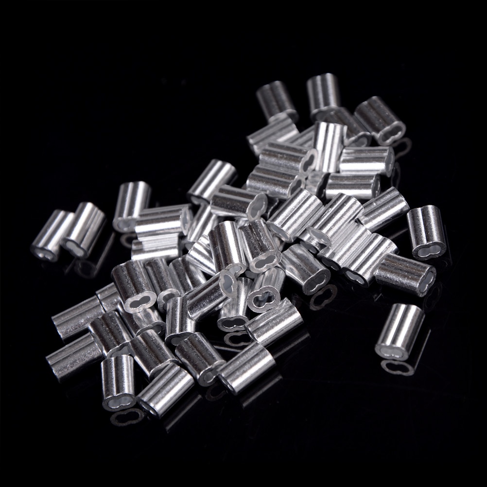 50 Stks/partij 1.5Mm Staaldraad Aluminium Adereindhulzen Mouwen Silver Tone