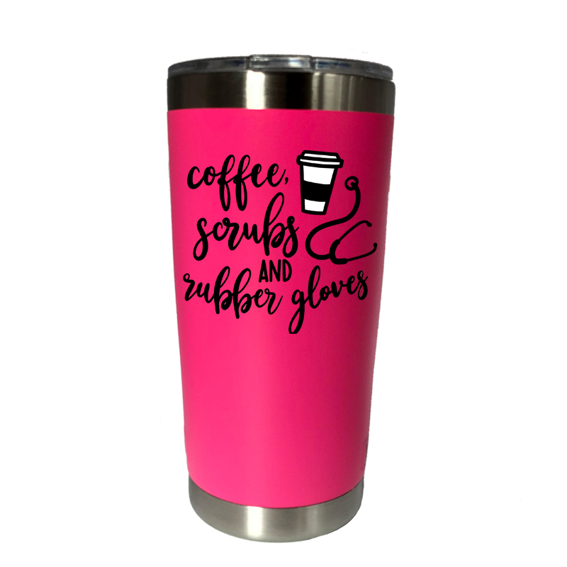 d'infirmière 30 oz gobelet voyage voiture bière tasse vide flacons isolés en acier inoxydable Thermos tasses à café: 20 oz rose
