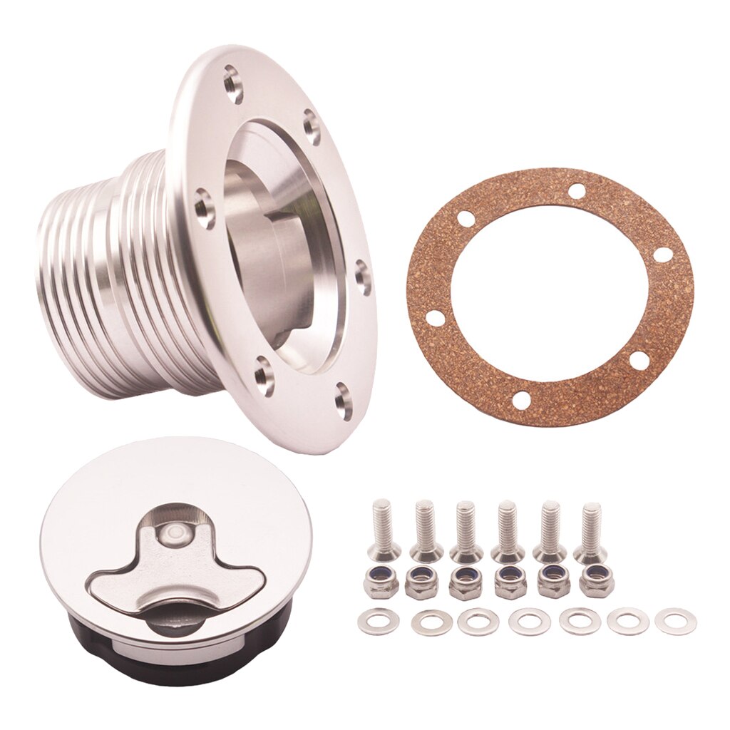 Aircraft Style Fuel Cell Gas Cap Flush Mount 6 Holes Anodized Stainless Steel