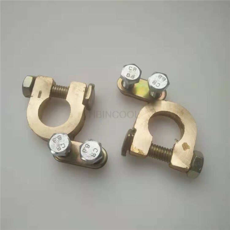 Thickened pure copper car battery clamp pile head battery connector line positive and negative pair of battery clamp head