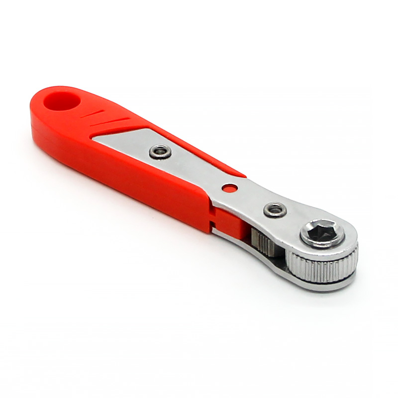 1PC Mini Ratchet Wrench Hexagon Torx Bidirectional Control for Single/Double Head Screwdriver Drill Bits Tool 1/4"(6.35mm): Orange