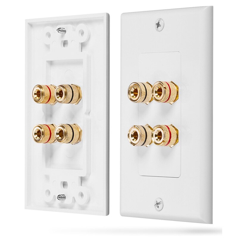4 Posts Speaker Wall Plate Home Theater Wall Plate o Panel for 2 Speakers
