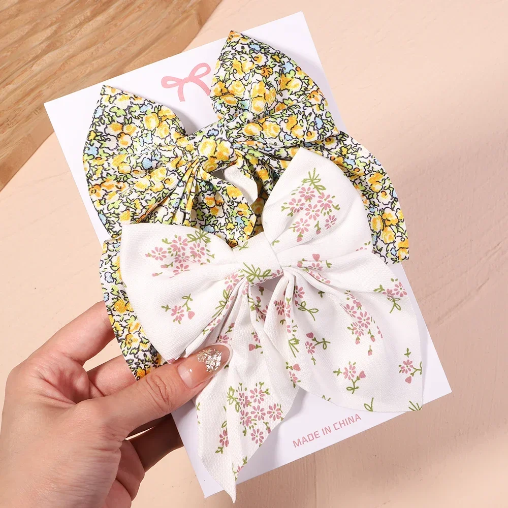 2 unids/set de pinzas para el cabello con lazo liso y dulce para mujeres y niñas, horquillas con lazo, pasadores hechos a mano, accesorios para el cabello,