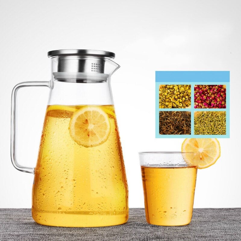 Dispensador De Agua con jarra De vidrio De borosilicato para Limón, jarra, filtros De Agua, decantador, novedad