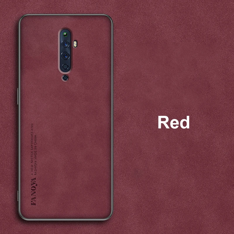 Luxury PU Leather Case For OPPO Reno 2 Z 2Z 2F Cover Matte Silicone Protection Phone Case For OPPO Reno 10X Zoom Reno2 Z F Coque: EVA / Red