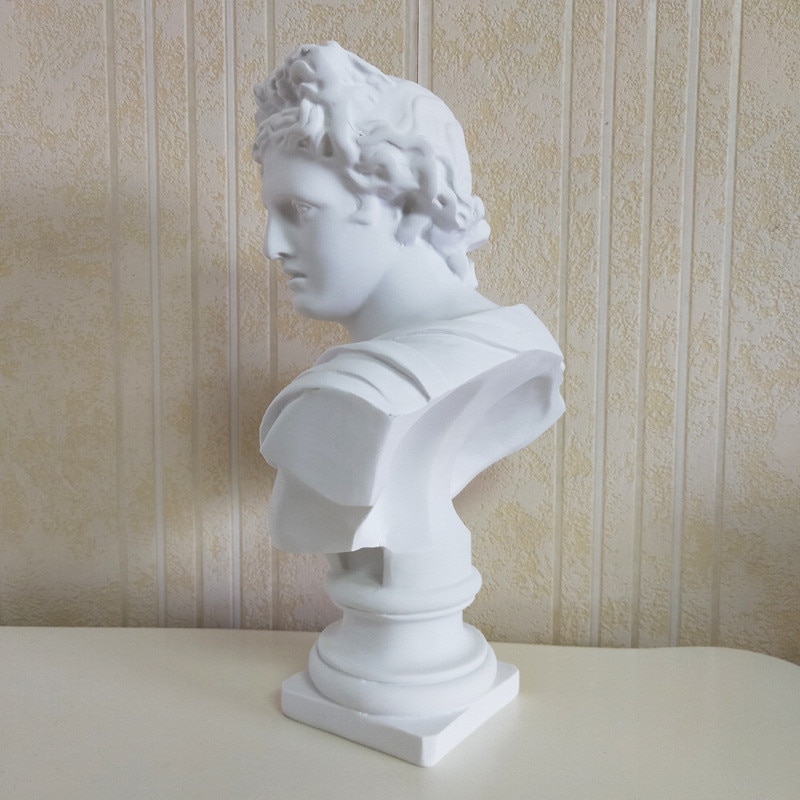 Sculpture buste Apollo, Statue d&#39;artemis de mythologie grecque, peinture en résine, artisanat d&#39;art, décoration de la maison MYP20