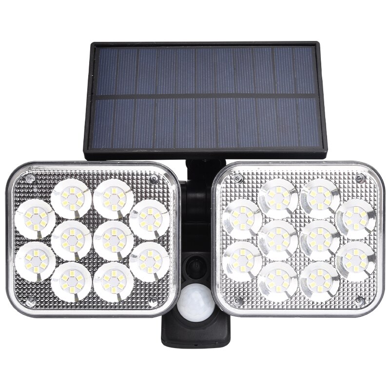 100 SMD LED Dual Head Solar Wall Light Motion Sensor Outdoor Garden Spotlight Sunlight PIR Motion Street Light Garden Decoration: B Inseparable