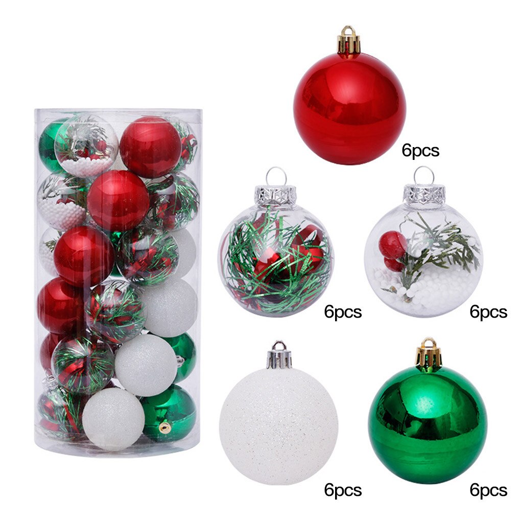 6cm 30pcs Christmas Tree Hanging Balls Home Office Mall Tree Plastic Balls Hanging Decor Ornament: NO.4