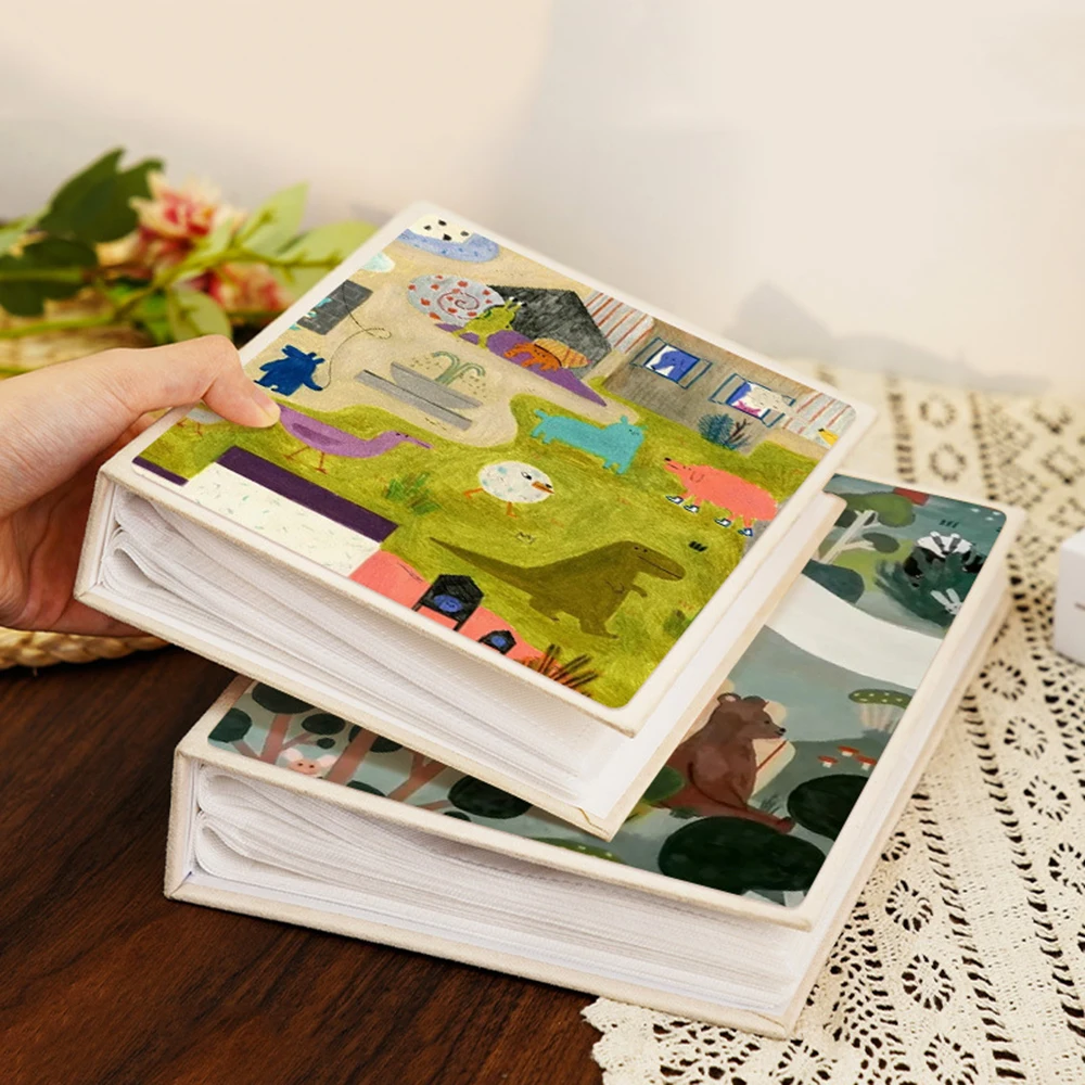 Álbum de fotos de 200 páginas y 6 pulgadas, álbum conmemorativo para Festival, almacenamiento de tarjetas, almacenamiento de fotos para el hogar para registros de crecimiento de niños