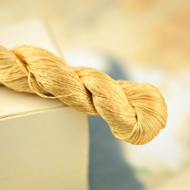 1 pièces/400m fil à broder en soie/100% fil de soie/broderie à la main point de croix/jaune doré/9 couleurs dégradé: 3