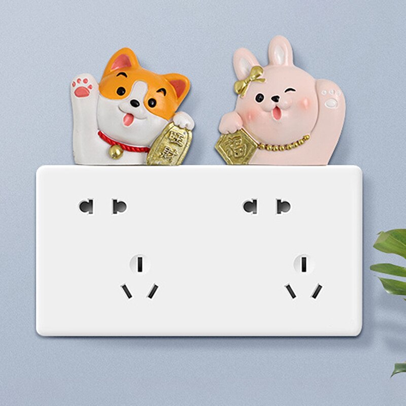 Hars Dier Stickers Schakelaar Leuke Cartoon 3D Muur Op Stickers Schakelaar Hond Kat Konijn Aap Stickers Schakelaar Licht Woondecoratie