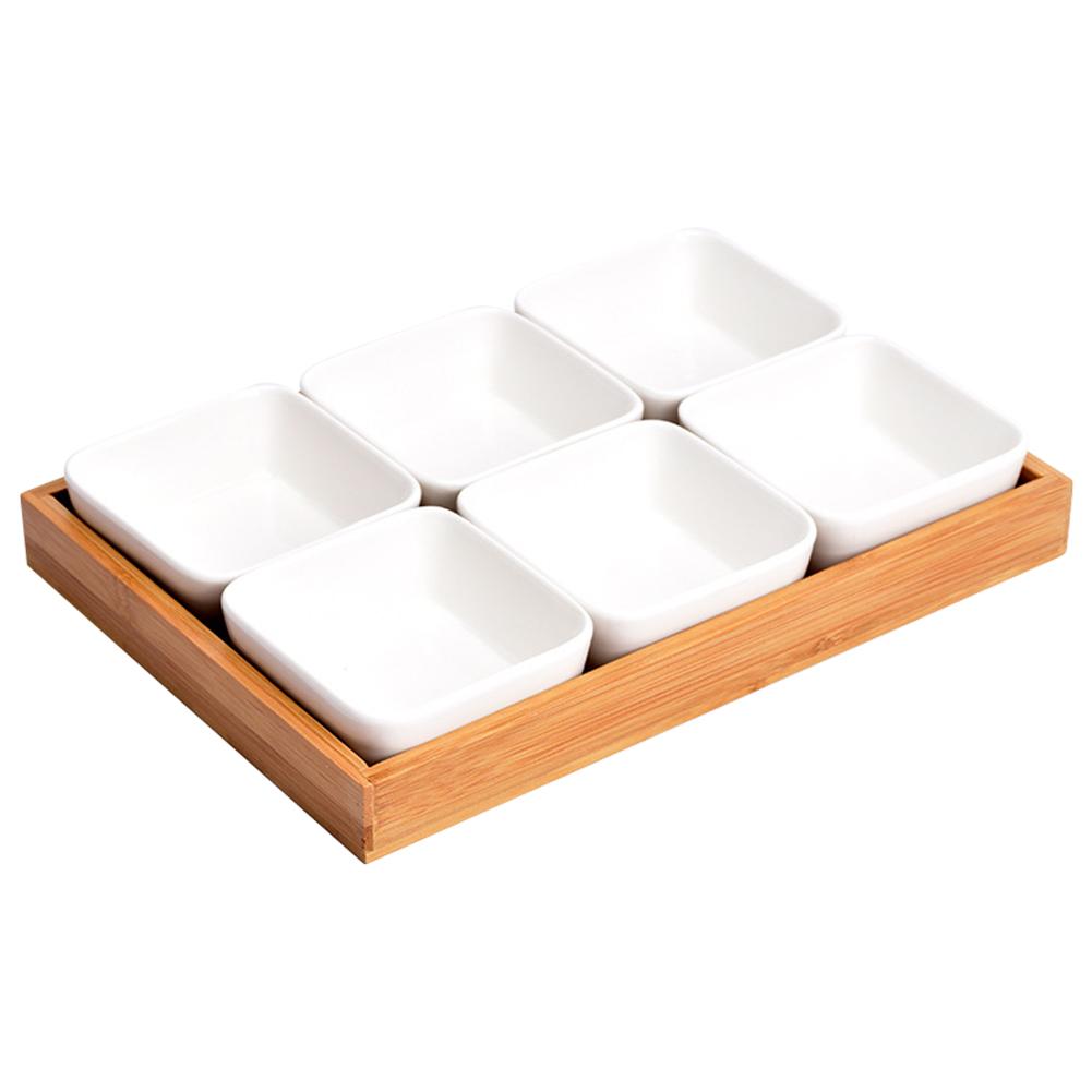 Ceramic Small Square Bowl Mini Bowl Multi-Color Dessert Sauce Vinegar Dishs Porcelain Dinner Sets Tableware Tray Kitchen Stuff: 6
