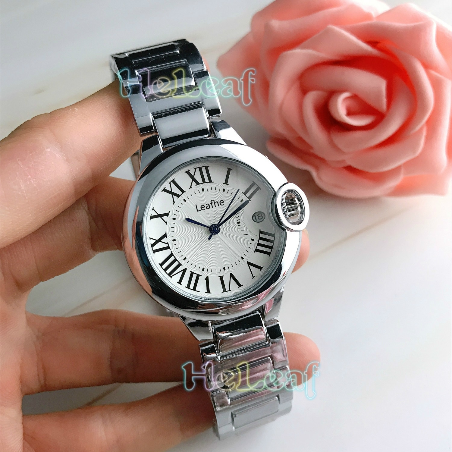 Silver Gold Stainless brand Watch Quartz Wrist Watches Ladies Girls Famous Female Clock Montre Femme reloj: Silver