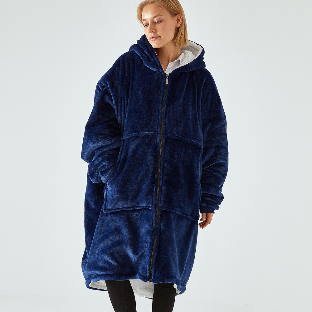 Peignoir doux et à capuche pour femme, vêtements épais à fermeture éclair, vêtements de nuit Homerobe