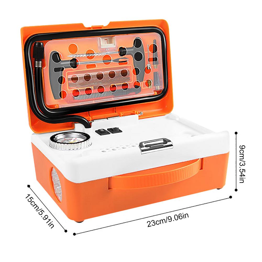 Portable Car Tire Pump Air Compressor Tire Inflator Electric Automatic High-pressure Air Compressor With Emergency Flashlight