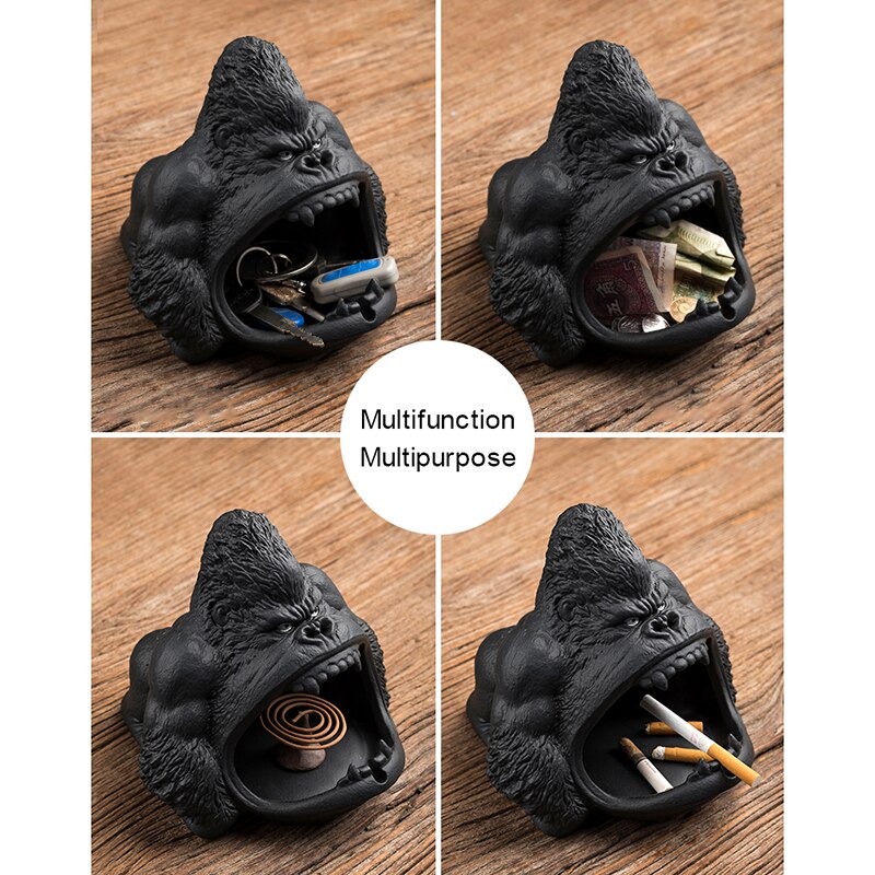 Cute Cartoon Small Animal Ashtray Gorilla Anti-Fly Ash Ceramic Household Living Room Car Ashtray