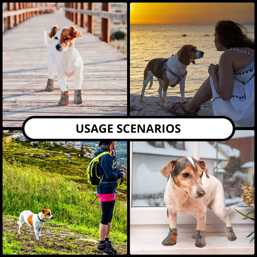Sapatos antiderrapantes para cães, à prova d'água, para cães pequenos, chihuahua, protetor de sapato, botas para cachorro, caminhada, malha respirável, botas para animais de estimação