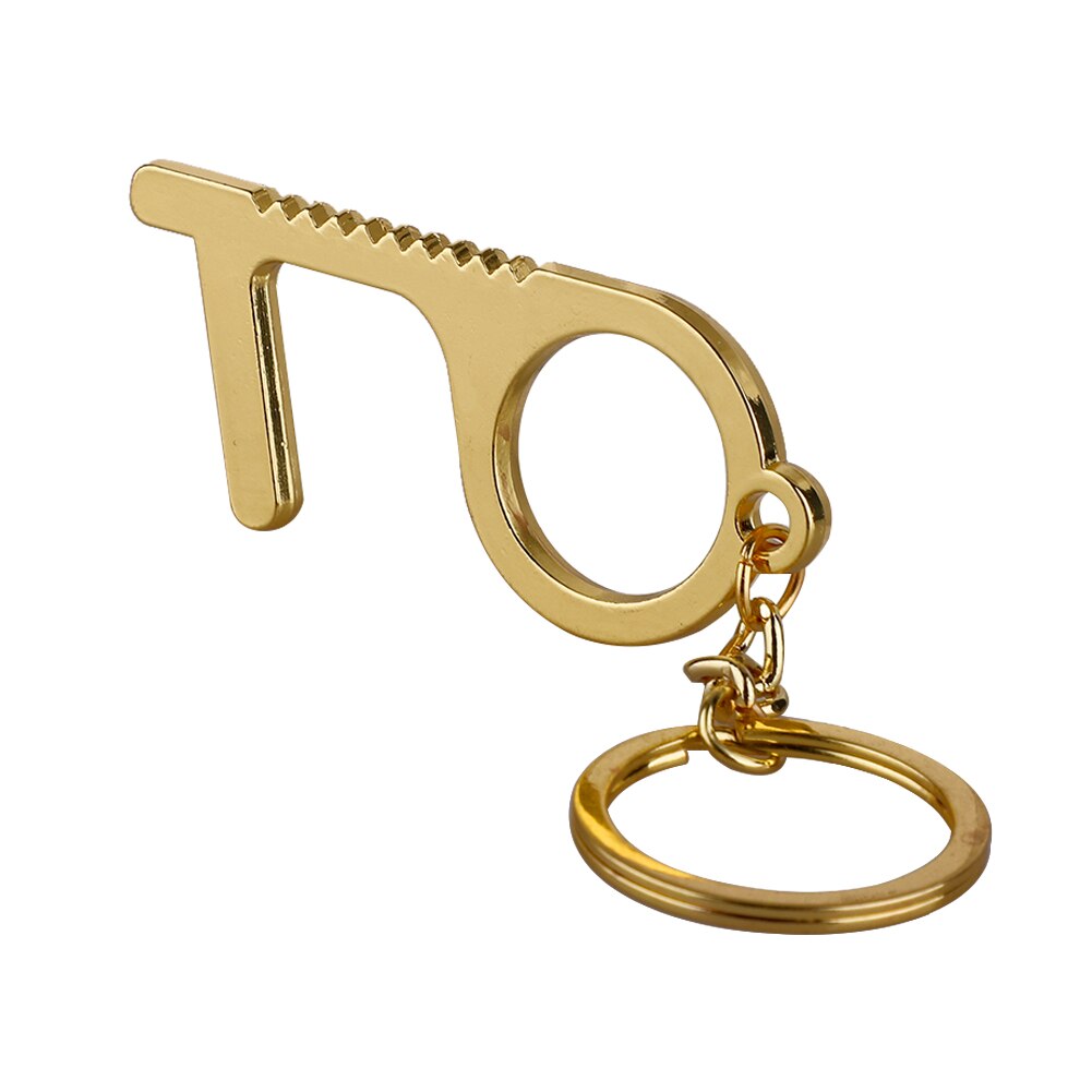 No-Touch EDC Door Opener Portable Press Elevator Safe Key Zinc Alloy Keychain Key Unbuckle With Universal Keychain Portable Hook: D1
