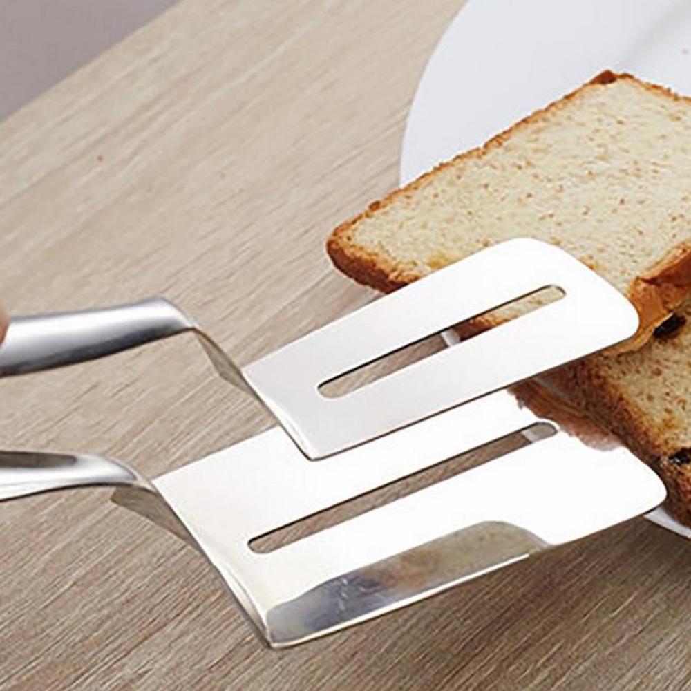1 pieza fácil de limpiar y resistente a la corrosión de acero inoxidable buffet filete pala frita comida clip herramienta de barbacoa #4M30