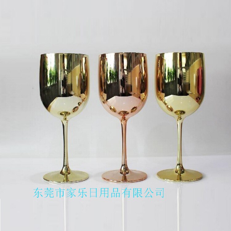 Dongguan fabrik plast rødvinsbæg mad grade galvaniseret vinglas akryl pc champagne glas