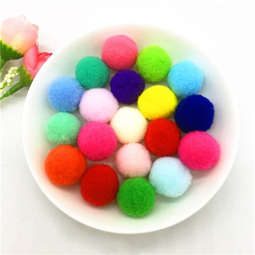 Pompom ballen glitter 10-30mm pompons vroeg leren kerst huisdecoratie handgemaakte knutselen scrapbooking pop diy 20g: Mengkleur 20mm