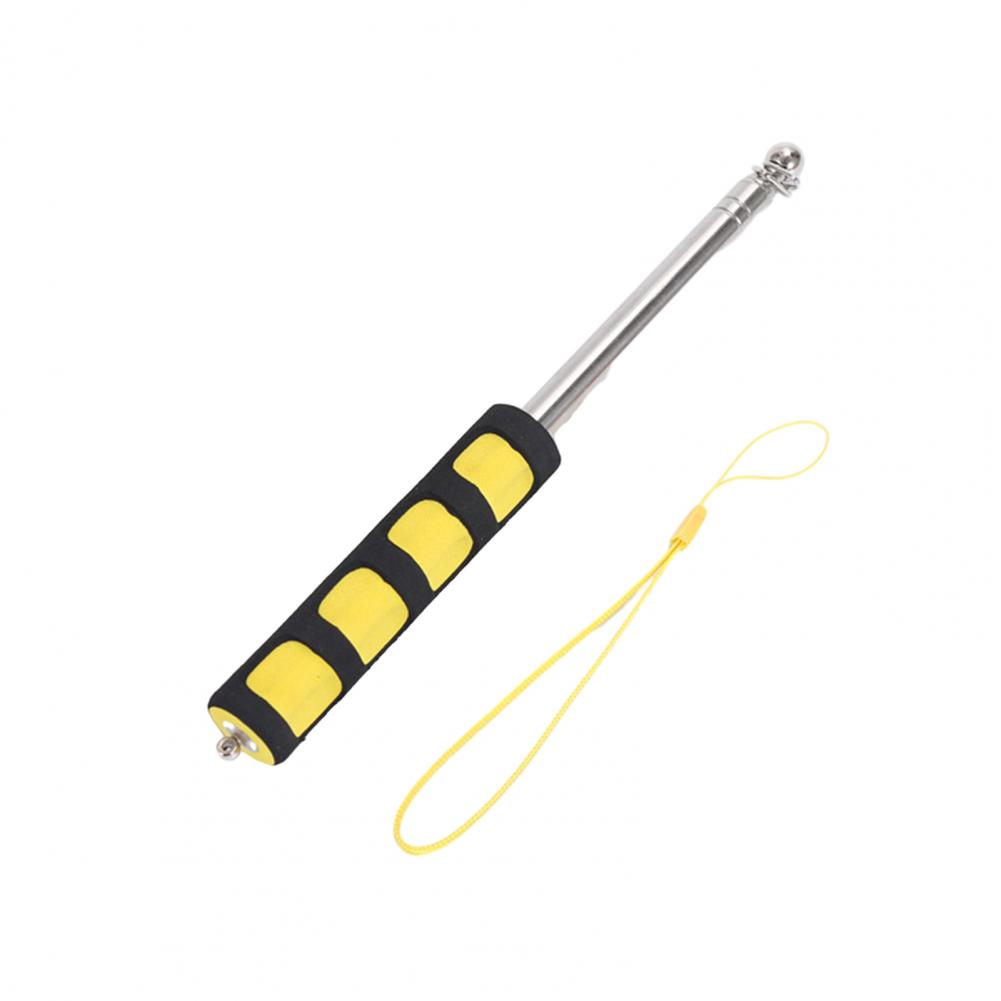 Asta de bandera telescópica de 140/200cm con cordón, palo de puntero de enseñanza, asta de bandera de acero inoxidable, guía turística, asta de bandera: Negro