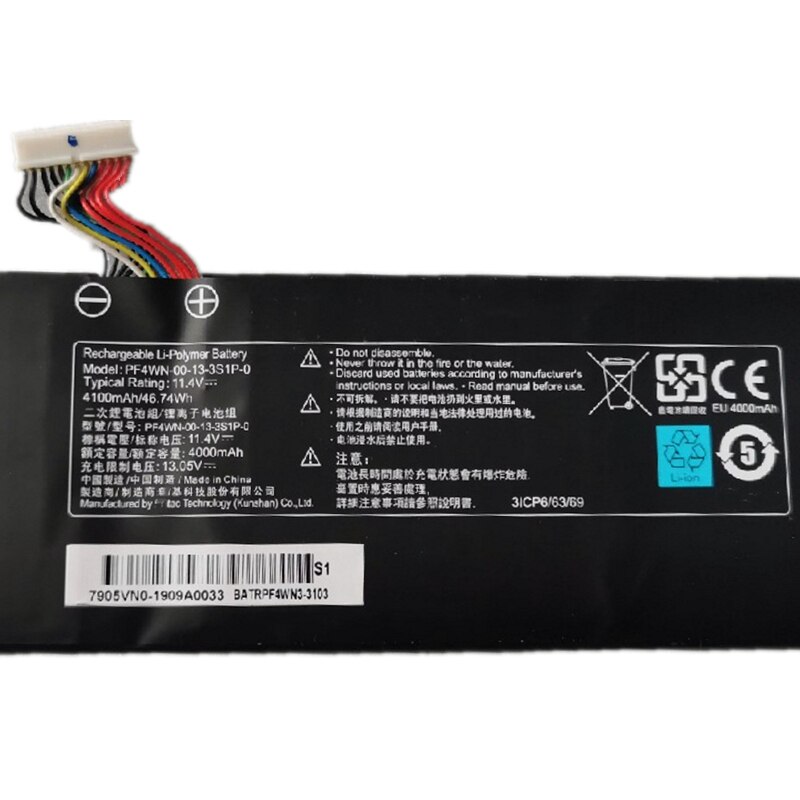 Genuine PF4WN-03-17 PF4WN-00-13-3S1P-0 Battery For MECHREVO S1 Air Pro S2Air Hasee KINGBOOK U45 A1 U43E1 U43S1 U47T1 Motile M142