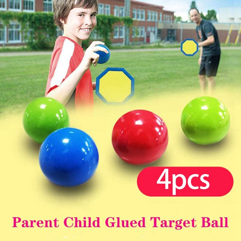 4Pcs Sticky Wall Balls Decompression Toys Glowing Balls Luminous Stress Relief Balls Sticky Ball Game Glued to Wall