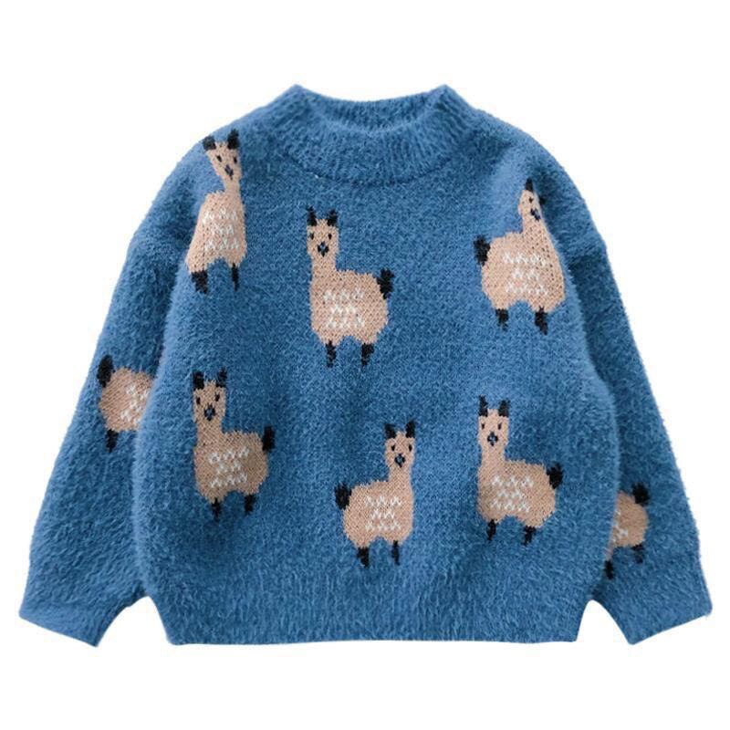 Suéter grueso para niños, prendas de vestir, Tops, chaquetas, forro polar de dibujos animados, ropa cálida para otoño e invierno,
