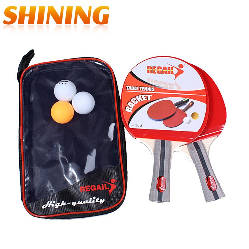 8020 Shake Hand Grip Lange Steel Tafeltennis Racket Ping Pong Paddle Puistjes In Rubber Ping Pong Racket Met zak Tafeltennis