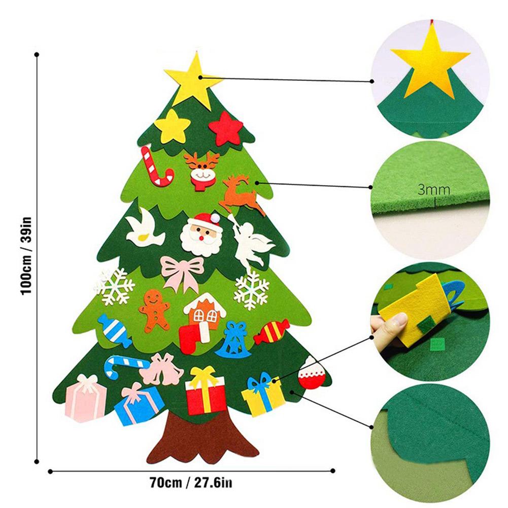 3d doe-het-zelf kerstbomenset van vilt met 25 decoraties voor kinderfeestjes