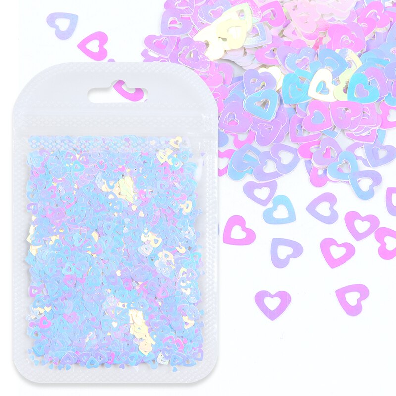 Mermaid 3D Liefde Hart Nail Pailletten Voor Manicure Sparkly Iriserende Glitter Flakes Nagel Charmes Diy Lente Zomer Polish: RYKAX-1