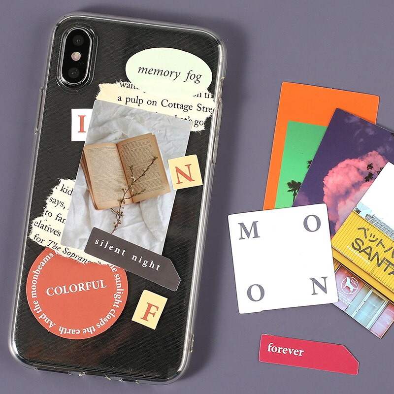 40pcs landscape text decoration stationery stickers aesthetic journals scrapbook planner project symbol aesthetics LOMO