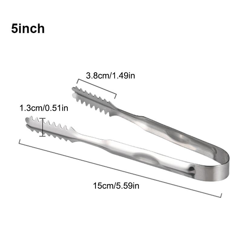 5Inch 7Inch 9Inch Rvs Voedseltangen Keukengerei Anti Warmte Ijs Tang Brood Clip Gebak Klem barbecue Keuken Gereedschap: S